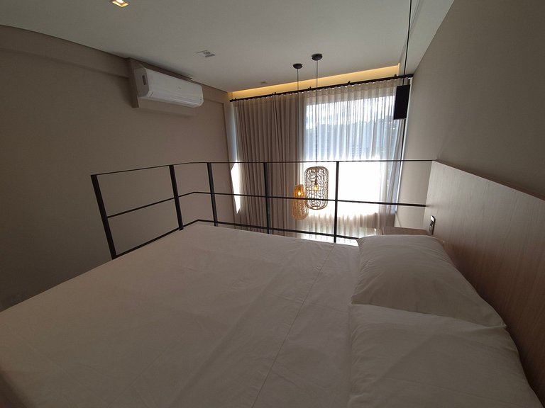 Studio premium mezanino, sacada, garagem - Buritis