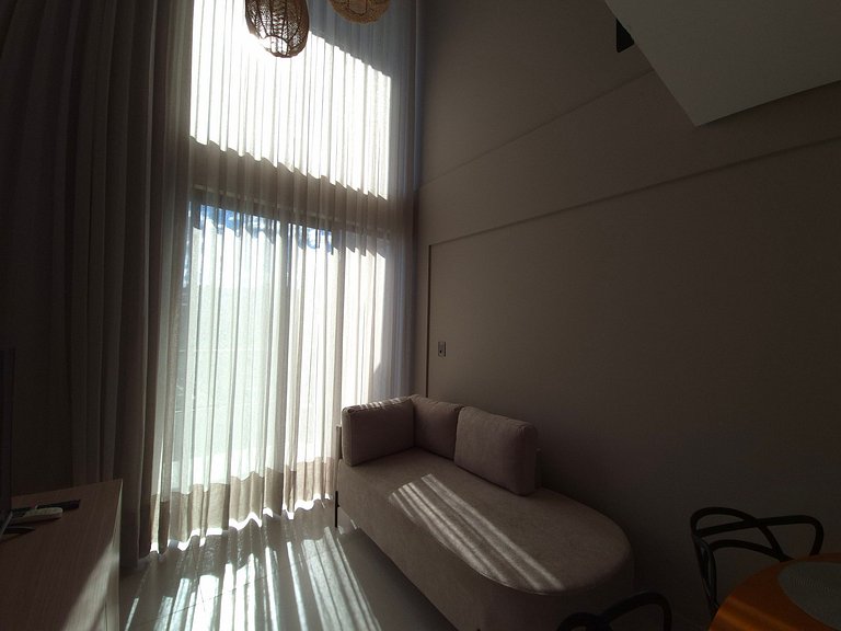 Studio premium mezanino, sacada, garagem - Buritis